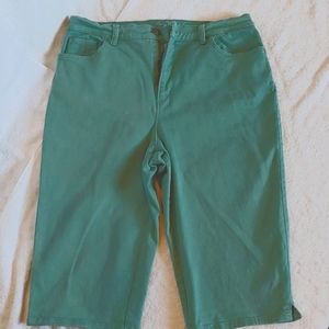 Gloria Vanderbilt Women Green Denim Capri